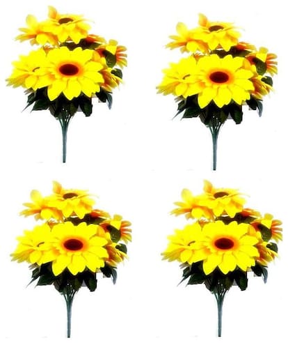 Artificial Sun Flower Stick (Set of 4 pcs)