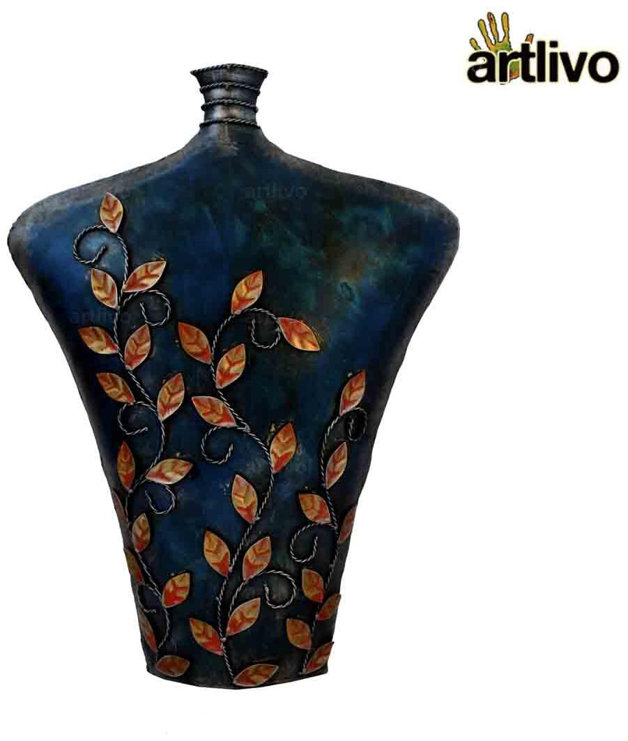 

Artlivo Fall Leaves on Blue Vase Home Decor Decorative Storage Diwali Special