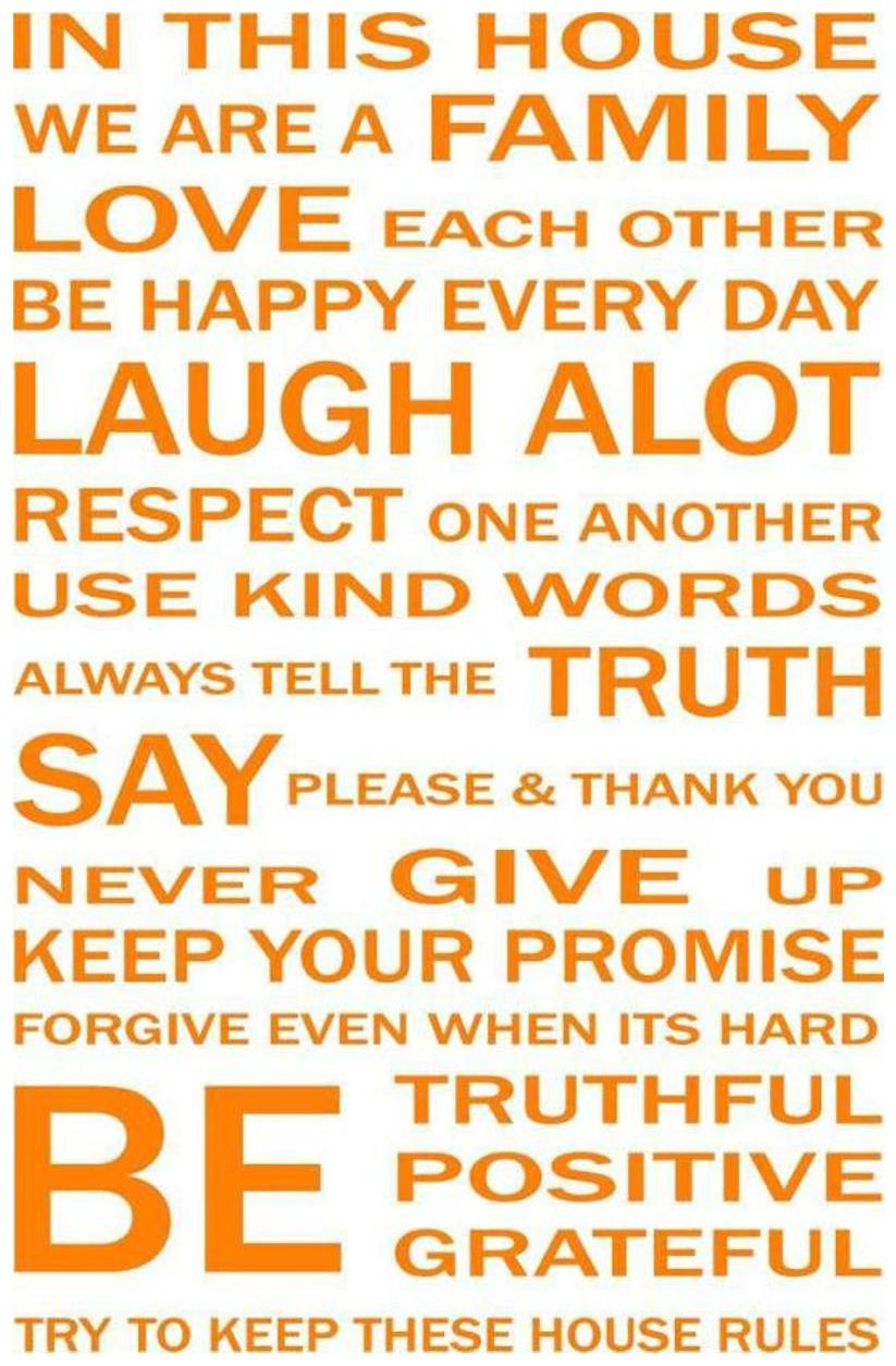 

ARWY In this house orange for wall sticker 59X90cm