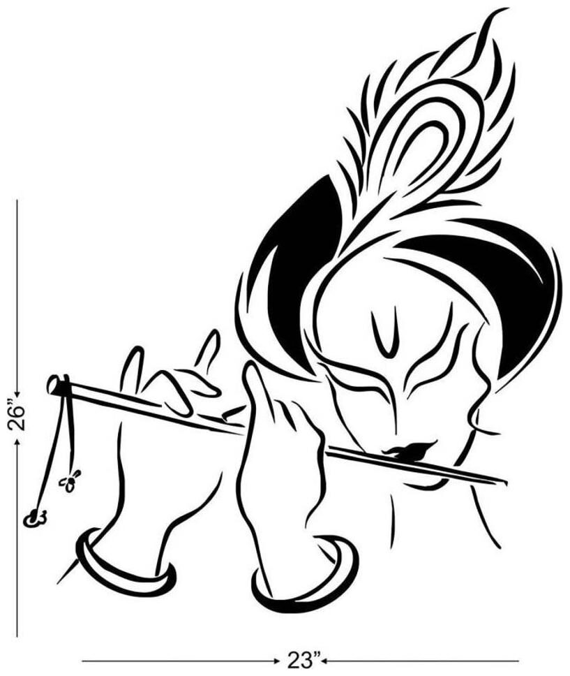 

ARWY Krishna sticker for wall blakc 59X65cm