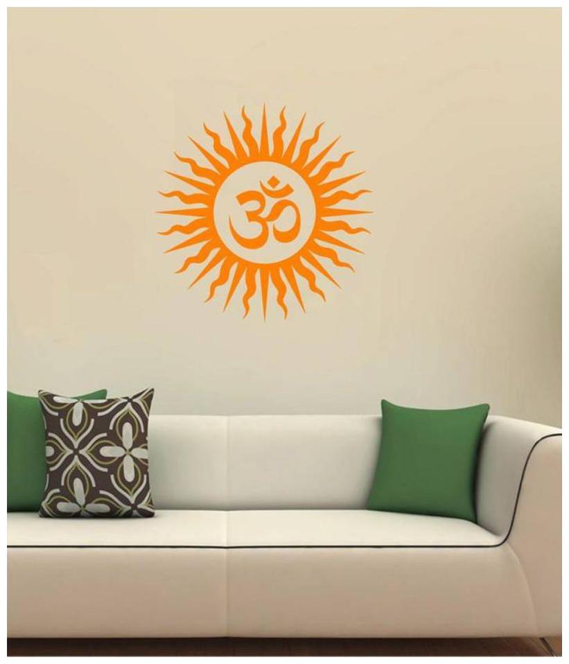 

ARWY Om orange for wall sticker for pooja indian traditional 59X59cm