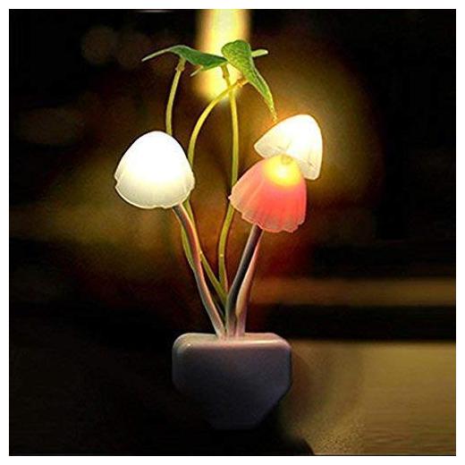 

Aryshaa 1pc LED Night Light Plug Lamp Mushroom Plant Shape with Smart Sensor Auto On-Off 0 2 W Automatic Color Changing