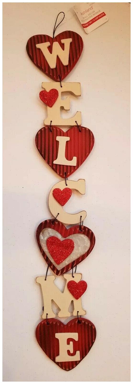 

Ashland Valentine s day wall decor Welcome with hearts 25 1 2 L 4 25 W
