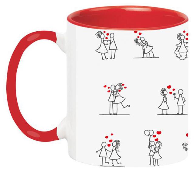 

Ashvah Cute Couple Love Story Printed Mug - Gift for Boyfriend Girlfriend Fiancee Wife Lover on Birthday Anniversary Black Mug by Ashvah-Mug-1692-Red