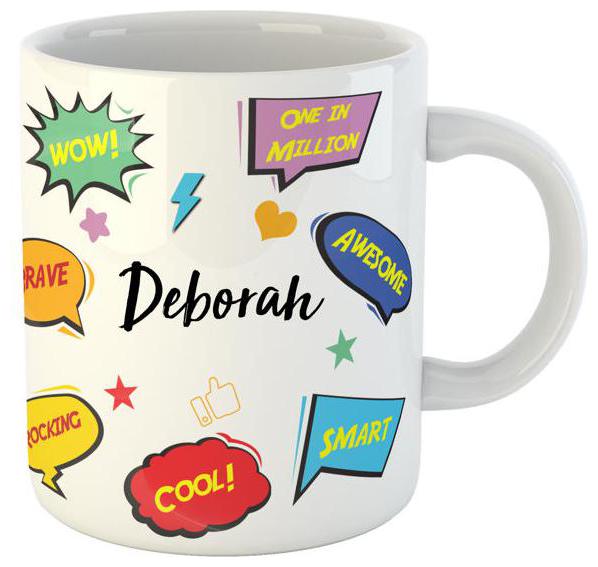 

Ashvah Deborah Name Ceramic Coffee Mug for Birthday Gift for Kids Friends Brother