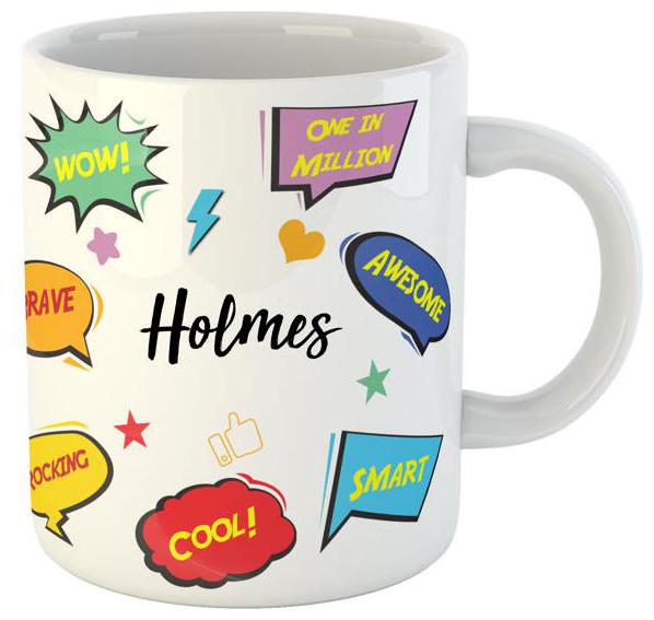 

Ashvah Holmes Name Ceramic Coffee Mug for Birthday Gift for Kids Friends Brother