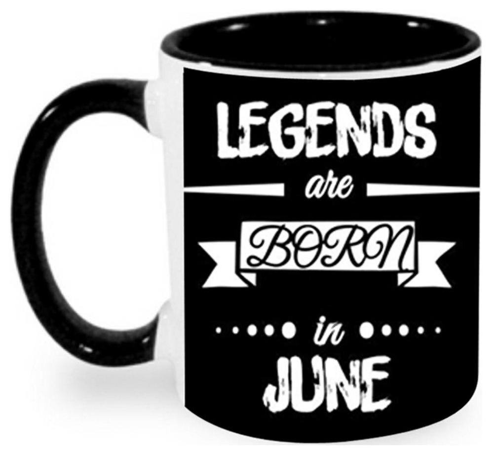

Ashvah Legends are Born in June Ceramic Coffee Mug - MUG837-BLK