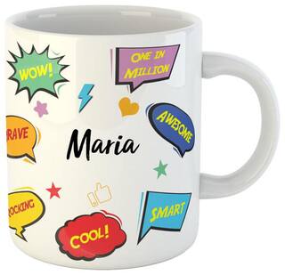 Ashvah Maria Name Ceramic Coffee Mug for Birthday Gift for Kids;Friends;Brother