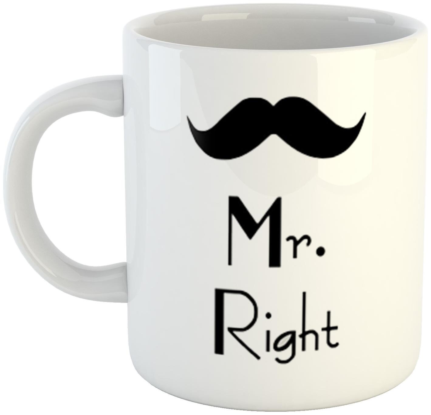 

Ashvah Mr Right Printed Ceramic Coffee Mug for Husband Boyfriend Valentine Gifts