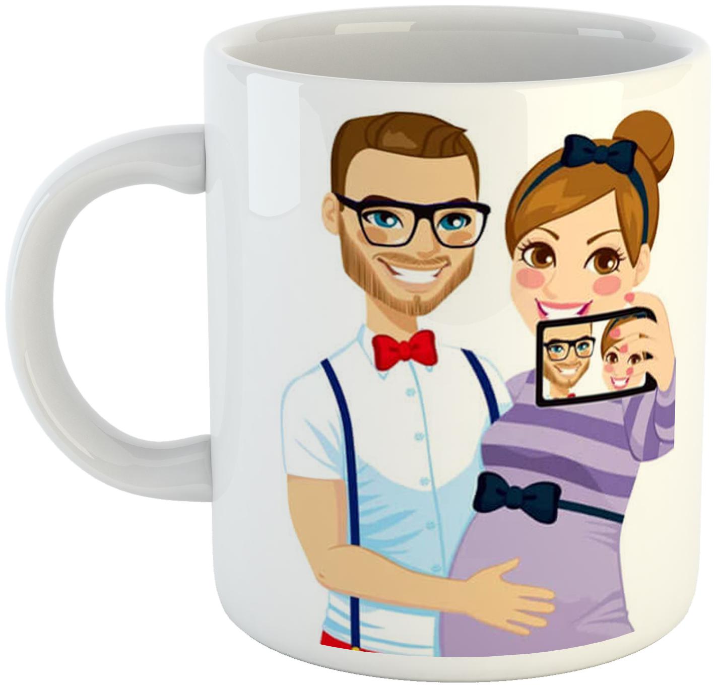 

Ashvah Pregnant Couple Coffee Mug Gift for Pregnant Women Wife Baby Shower