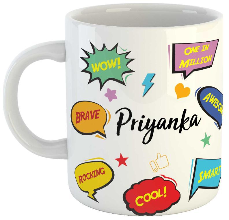 

Ashvah Priyanka Name Printed Ceramic Coffee Mug Best Gift For Birthday by AshvahTM