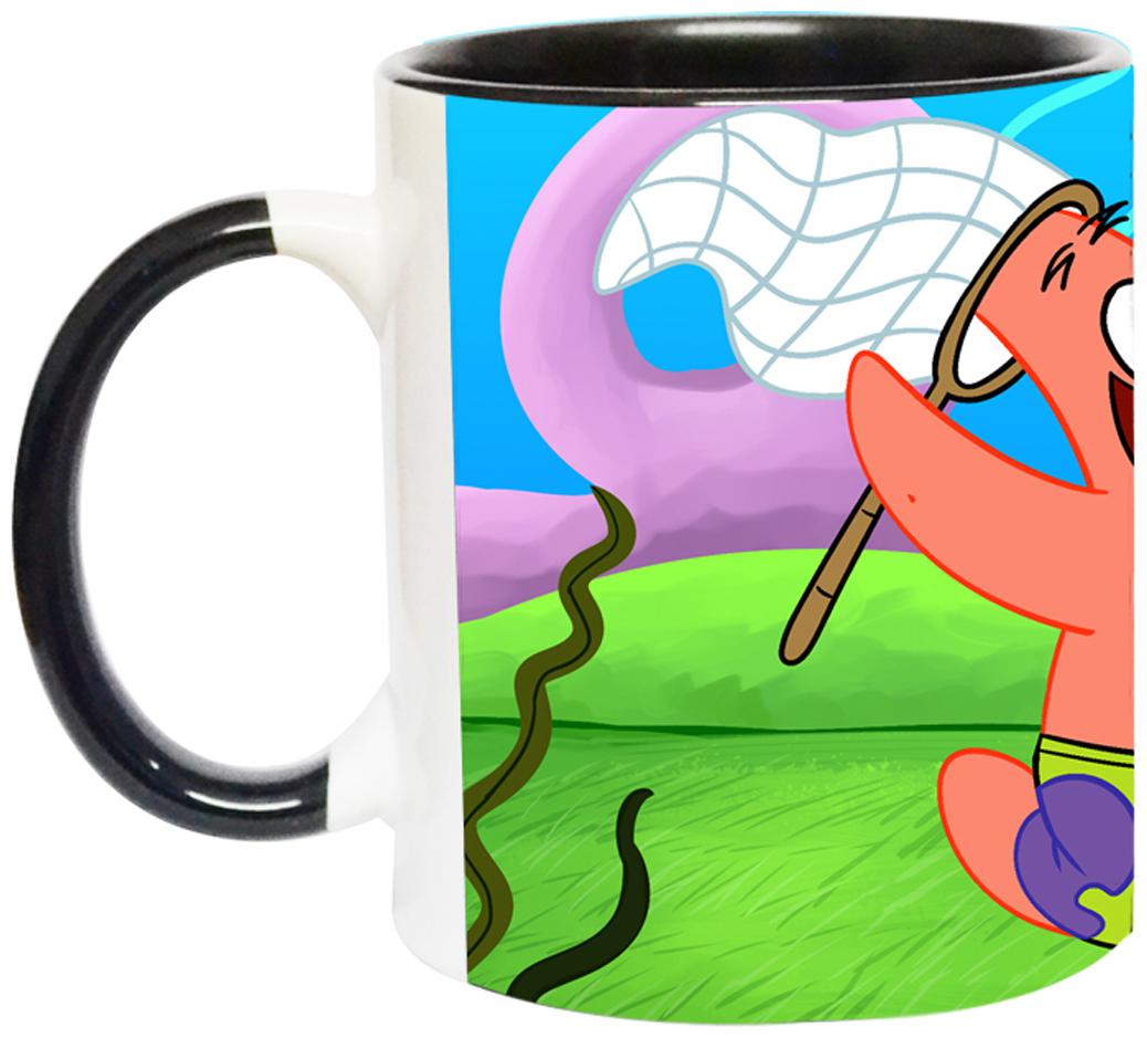 

Ashvah Spongebob Squatepants Cartoon Coffee Mug for Friends Birthday Gifts for Kids Return Gifts Mug-2155-BLK