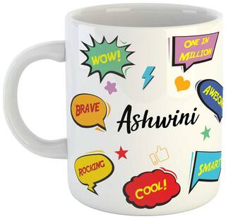 Ashwini Name Printed Ceramic Coffee Mug. Best Gift For Birthday by AshvahTM