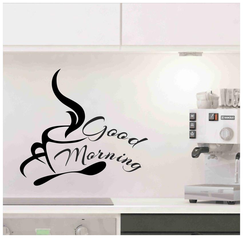 

Asmi Collections Good Morning with Tea Coffee Cafe Restaurant Kitchen Wall Stickers