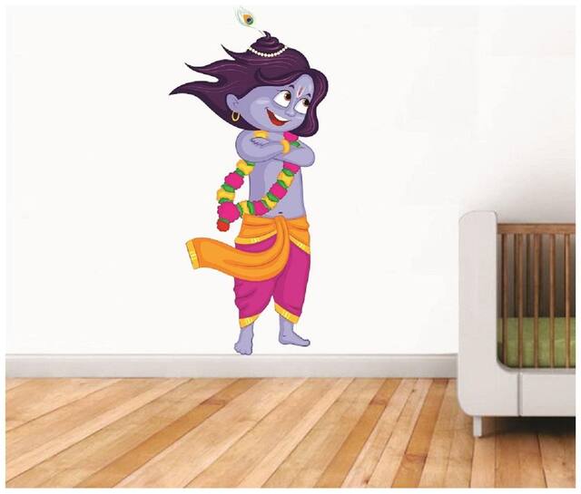 Asmi Collections PVC Wall Stickers Beautiful Little Krishna