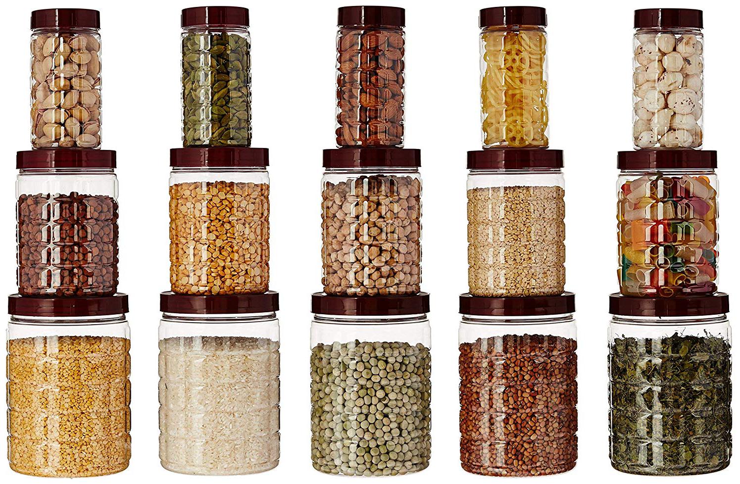 

Assure Checkered Jar-Set of 15 - 200ml 500ml 1000ml (5 each)