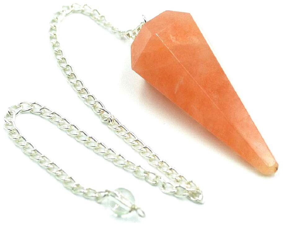 

Astrocrystals9 Red Aventurine Crystal Faceted Dowser Pendulum
