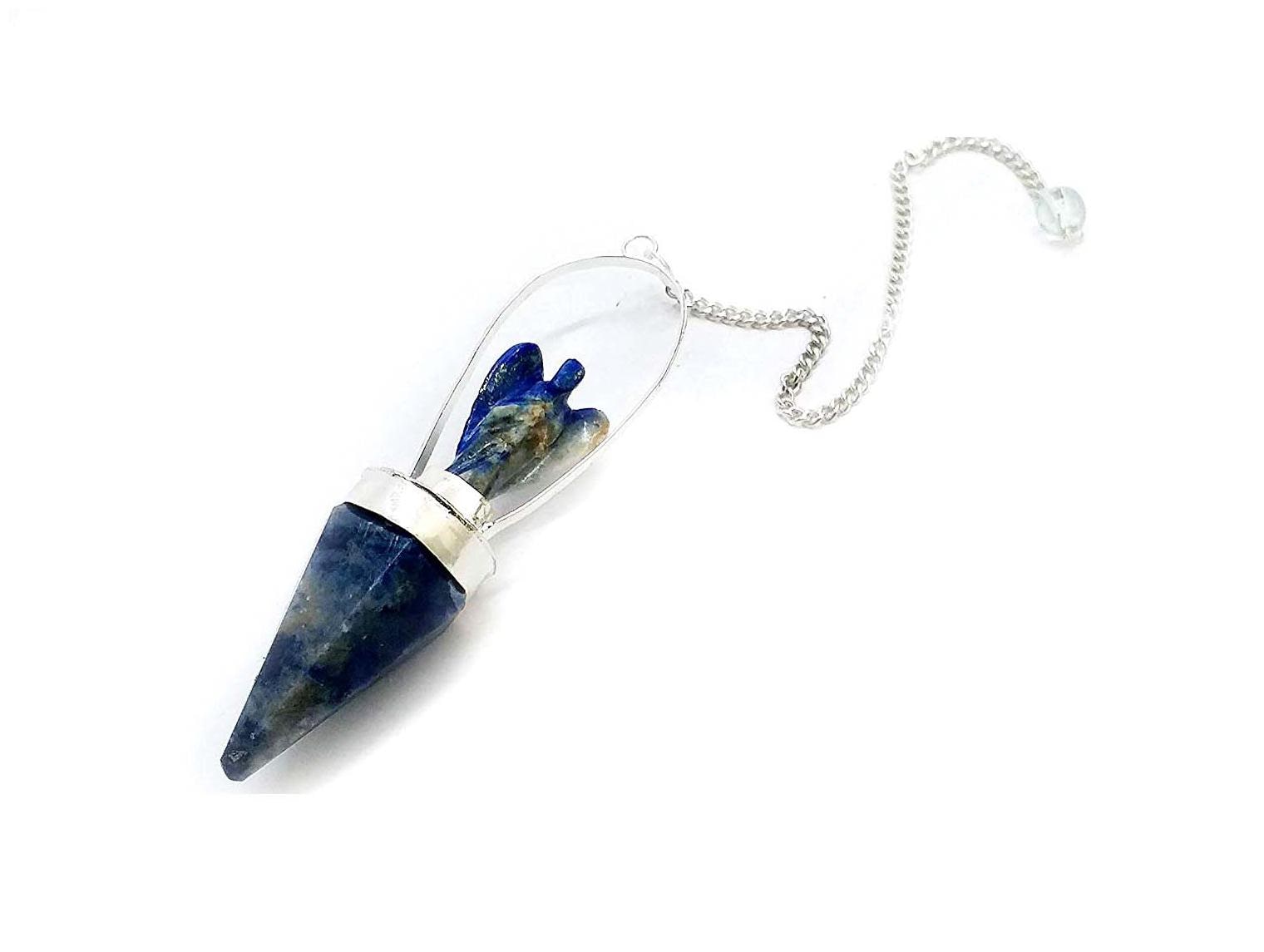 

Astrocrystals9 Lapis Lazuli Crystal Angel Shaped Faceted Dowser Pendulum