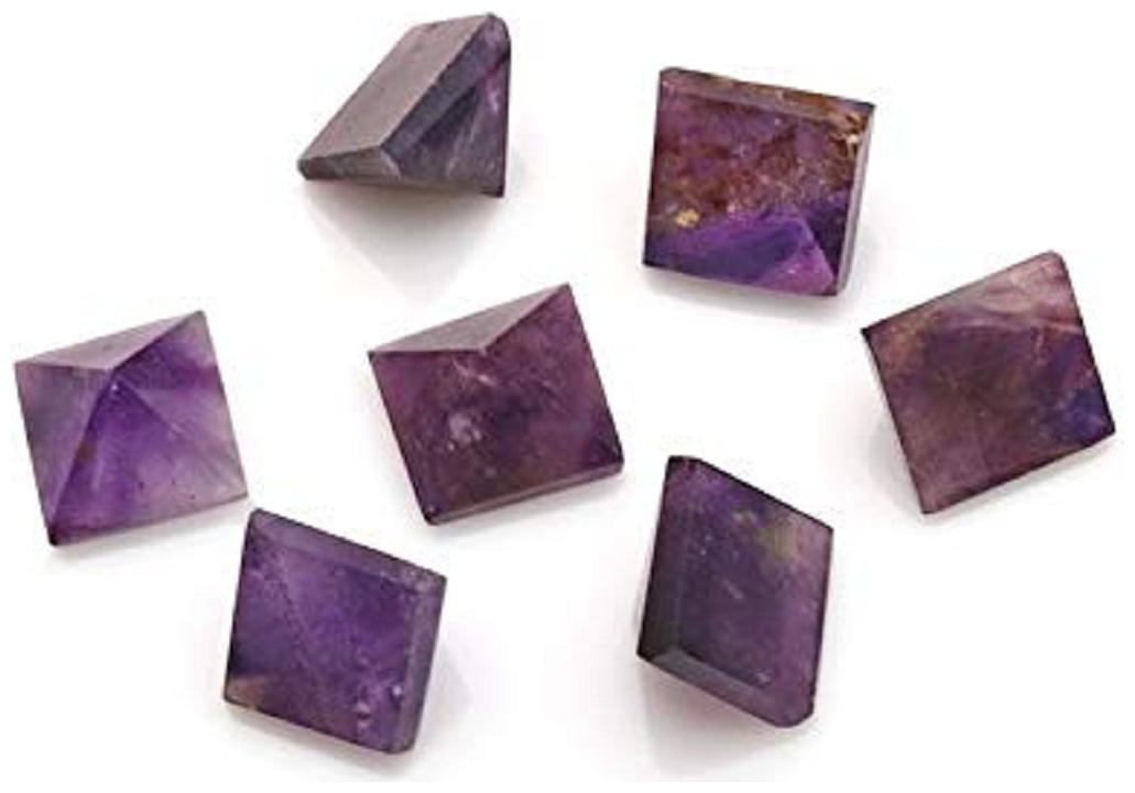 

ASTROCRYSTALS9 natural amethyst set of 7 micro mini 15 mm pyramids