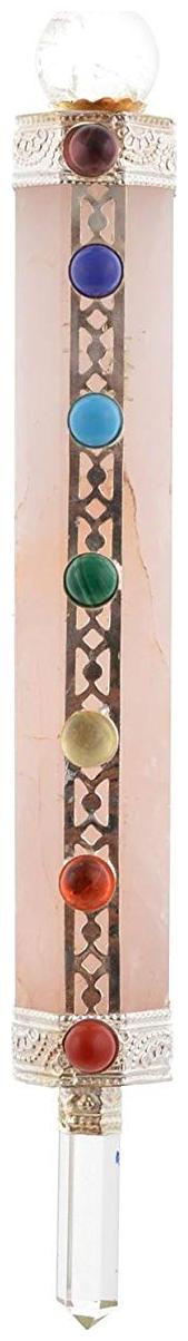 

Astrocrystals9 Rose Quartz 7 Chakra Big Jumbo Healing Wand