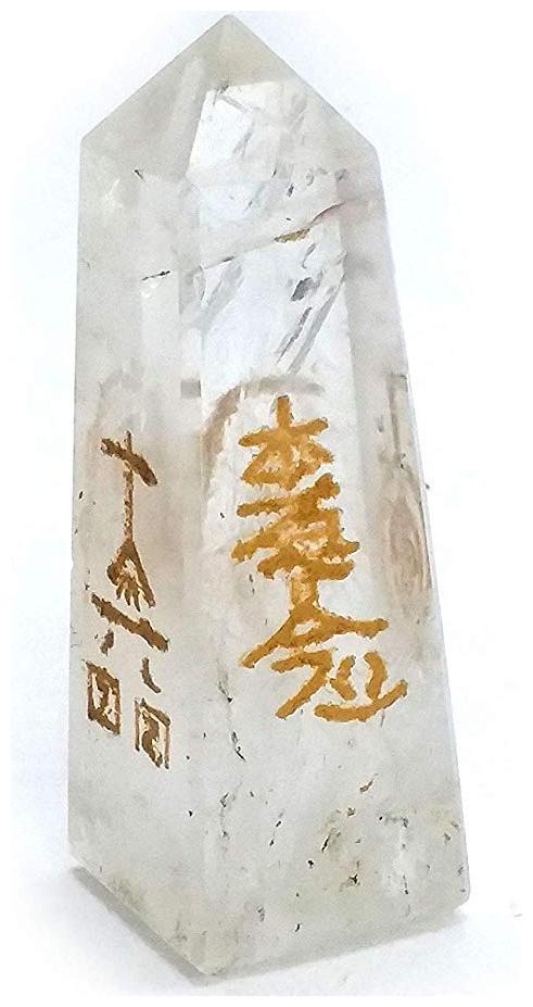 

ASTROCRYSTALS9 natural clear quartz crystal 4 usui reiki symbols engraved pencil wand for reiki healing