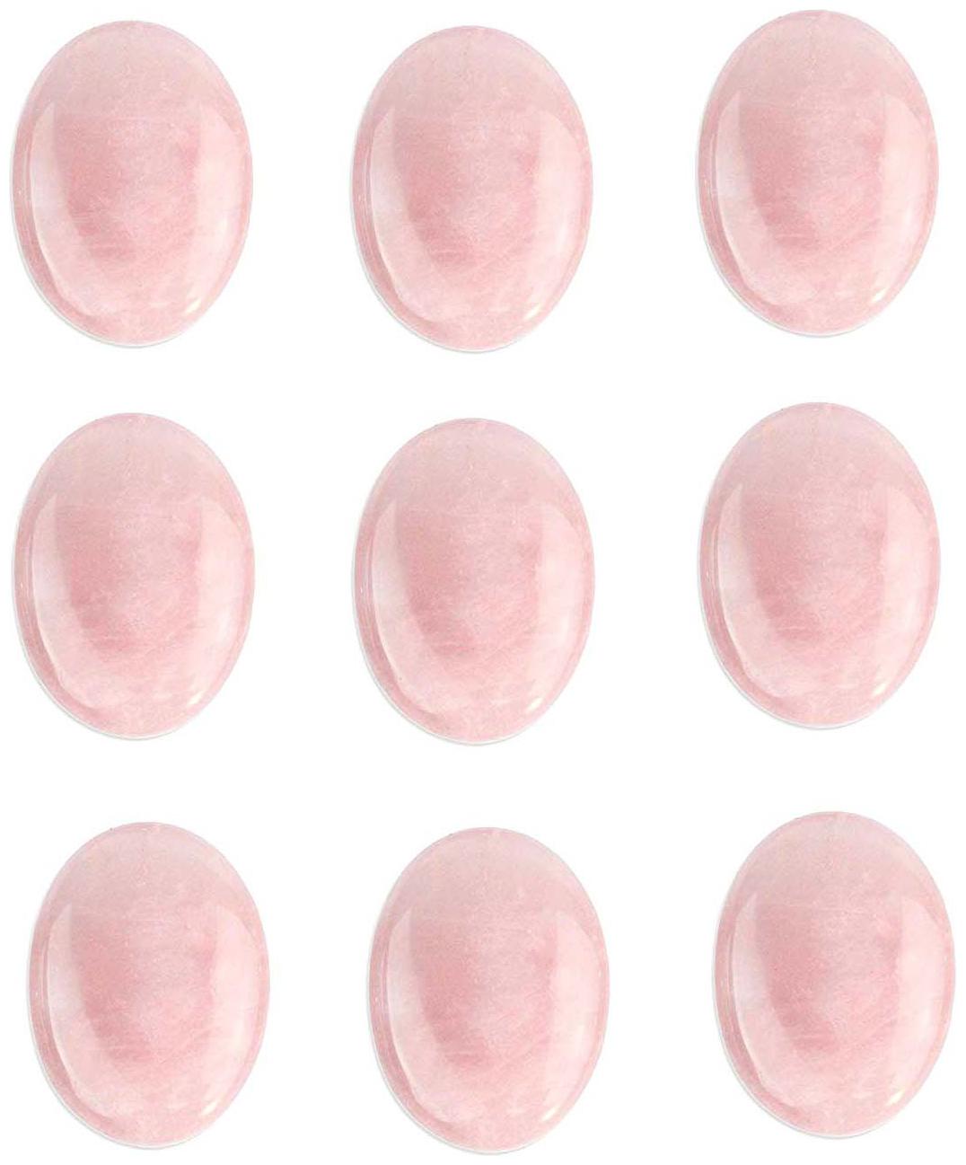 

Astrocrystals9 Rose Quartz High Grade Brazilian Cabochon -Set Of 9
