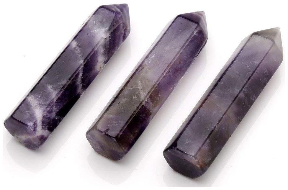 

Astrocrystals9 Amethyst 30 Mm Mini Pencil Set For Reiki Healing -Set Of 3