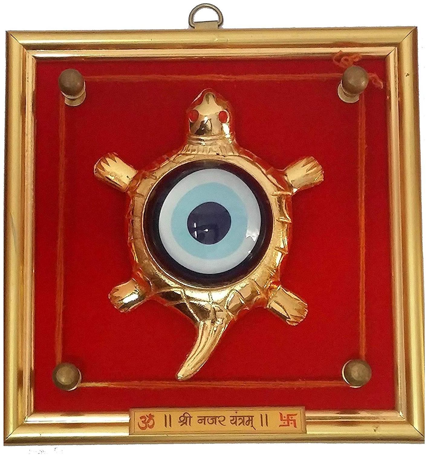 

Astrocrystals9 Evil Eye Tortoise Nazar Yantra Hanging