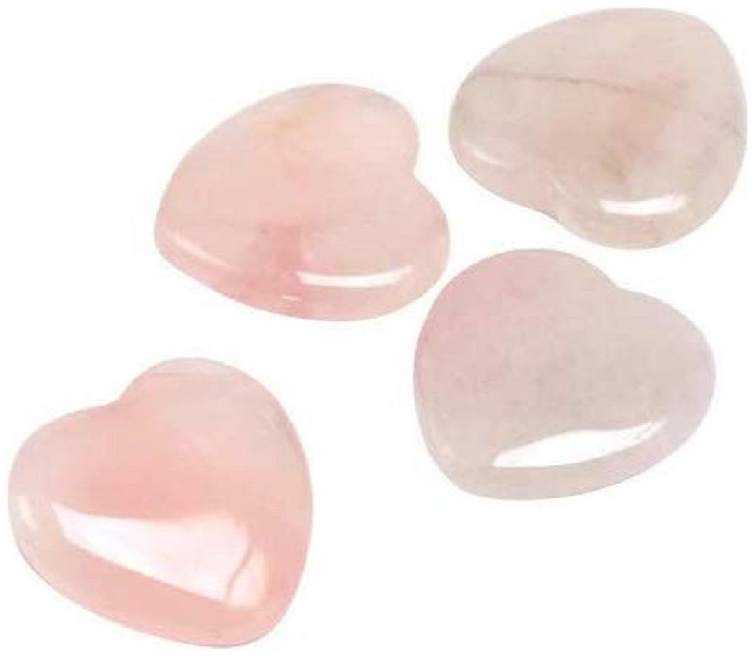 

Astrocrystals9 4 Pieces Of Rose Quartz Crystal Nano Mini 20 Mm Heart