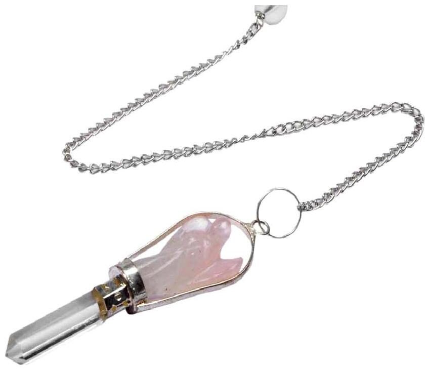 

Astrocrystals9 Rose Quartz Crystal Angel Powerd Dowser Pendulum