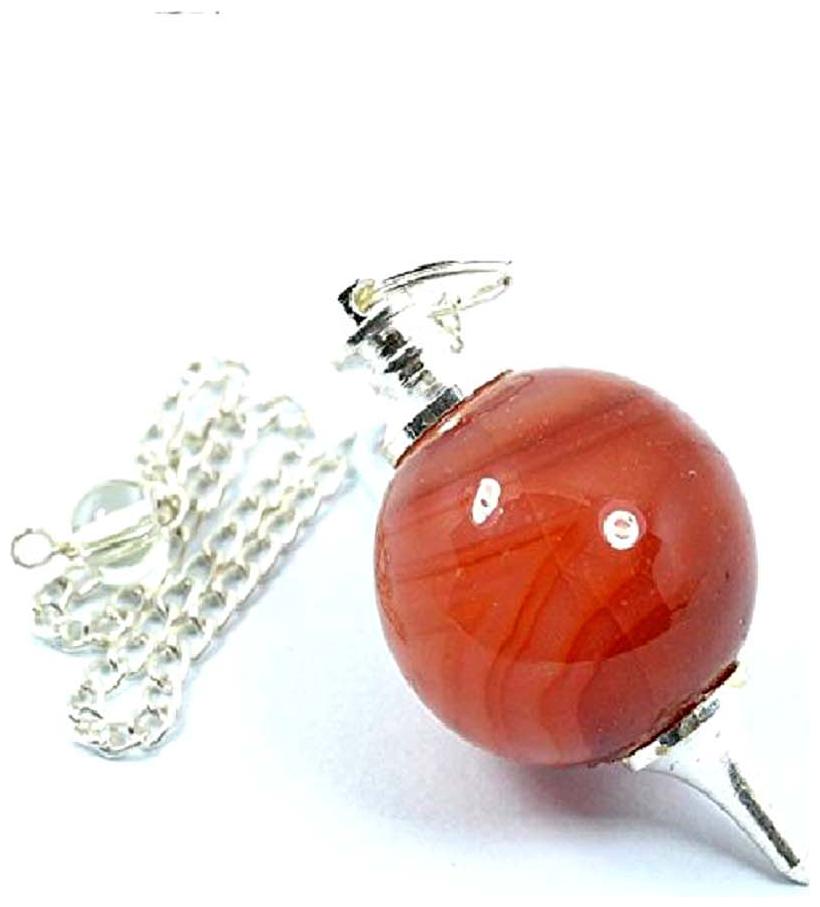 

Astrocrystals9 Carnelian Ball Shaped Dowser Pendulum