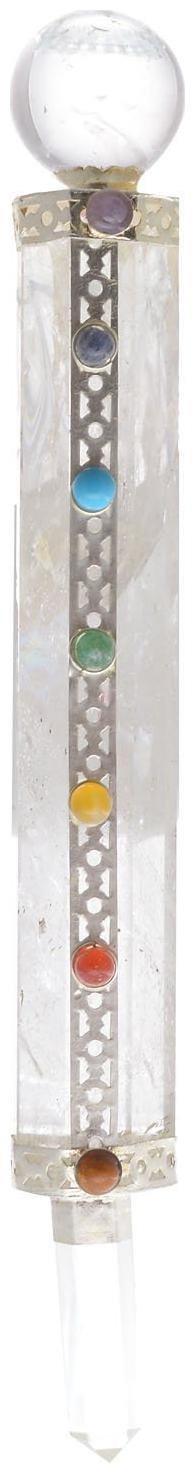 

Astrocrystals9 Clear Quartz 7 Chakra Big Jumbo Healing Wand