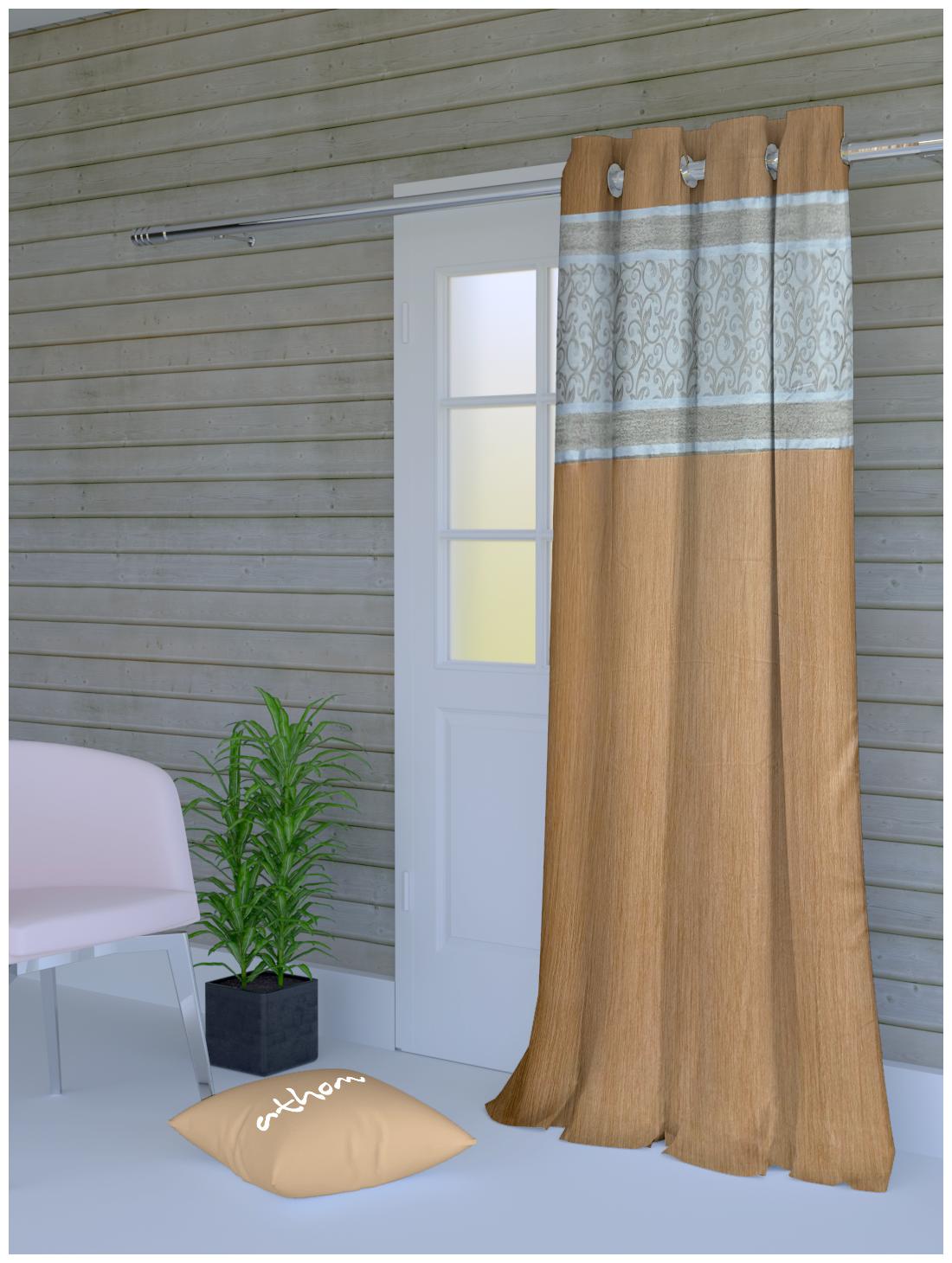 

Athom Trendz Polyester Door Room Darkening Brown Regular Curtain ( Eyelet Closure Printed )