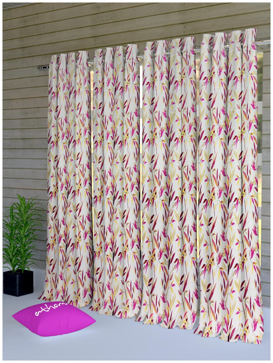 

Athom Trendz Polyester Door Room Darkening Multi Regular Curtain ( Eyelet Closure Printed )