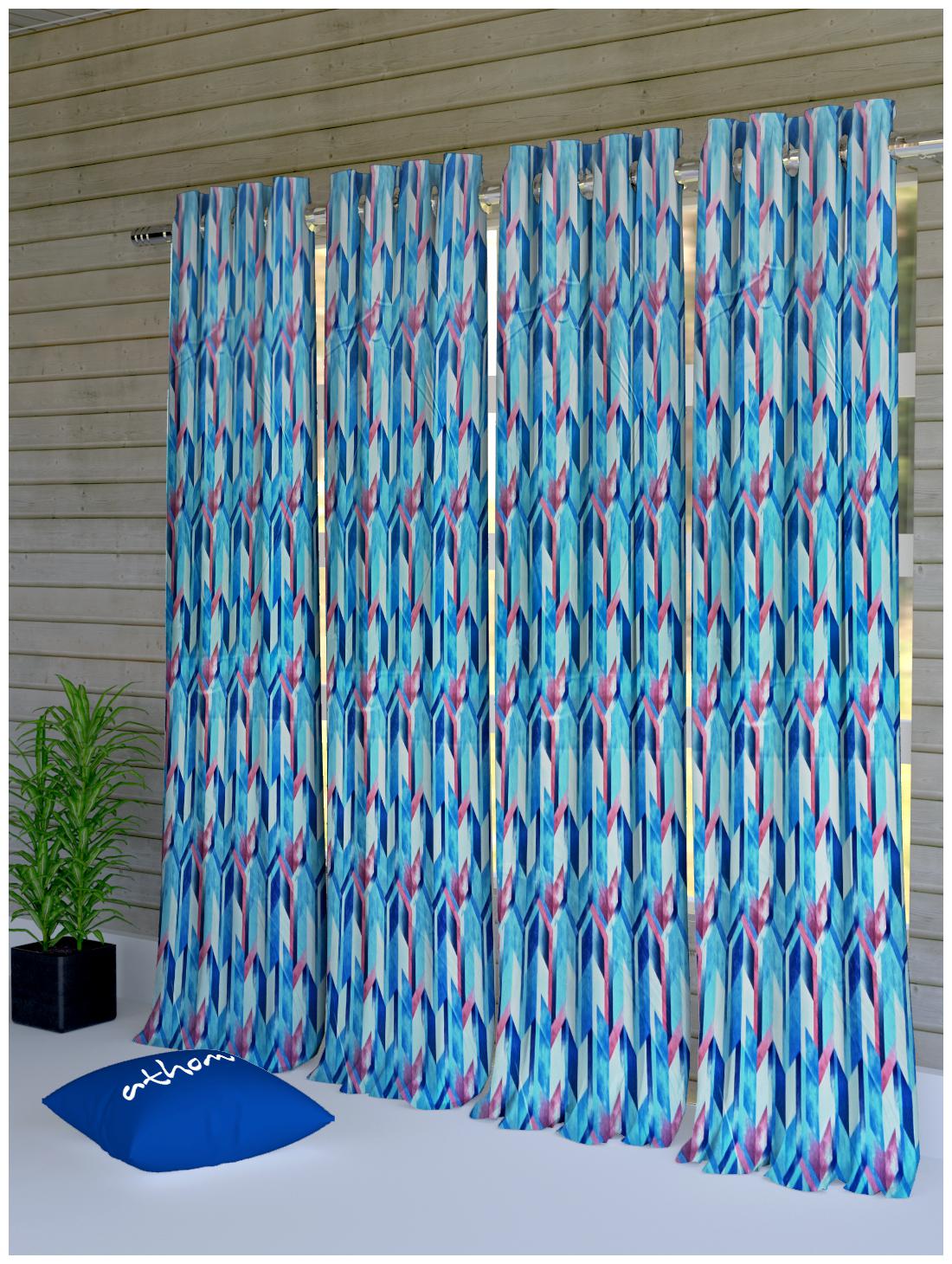 

Athom Trendz Polyester Door Room Darkening Multi Regular Curtain ( Eyelet Closure Printed )