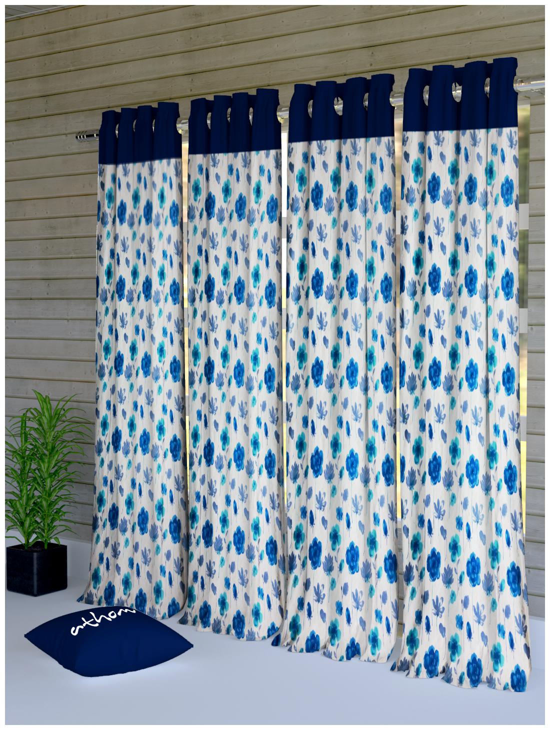 

Athom Trendz Polyester Door Room Darkening White Regular Curtain ( Eyelet Closure Printed )