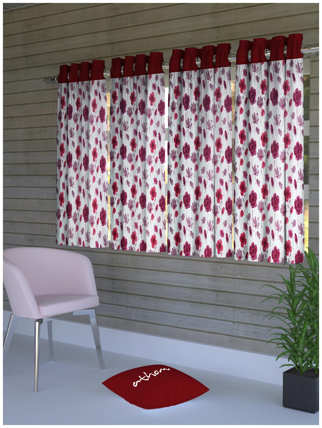 

Athom Trendz Polyester Window Room Darkening Pink Regular Curtain ( Eyelet Closure Printed )