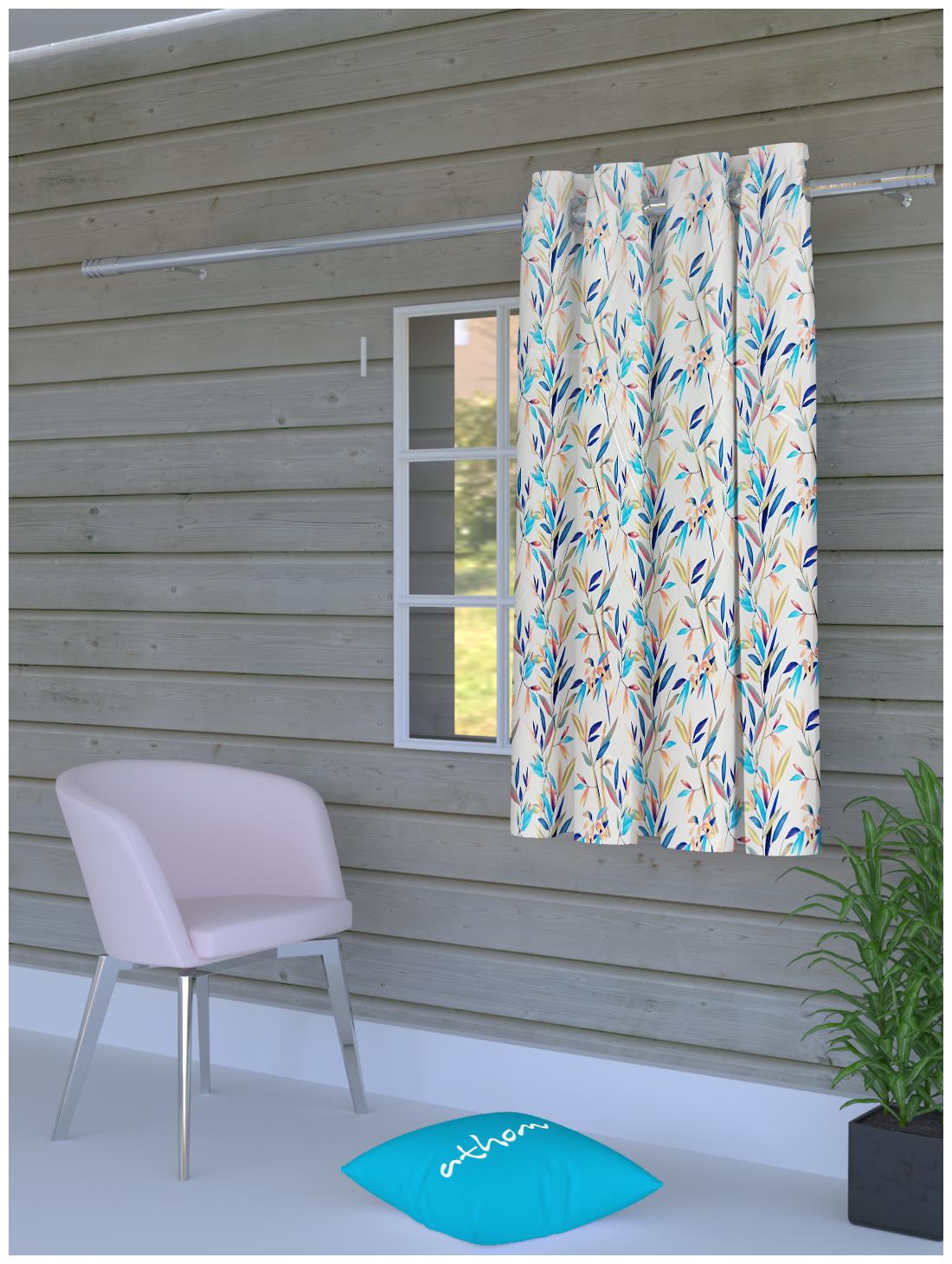 

Athom Trendz Polyester Window Room Darkening Multi Regular Curtain ( Eyelet Closure Printed )