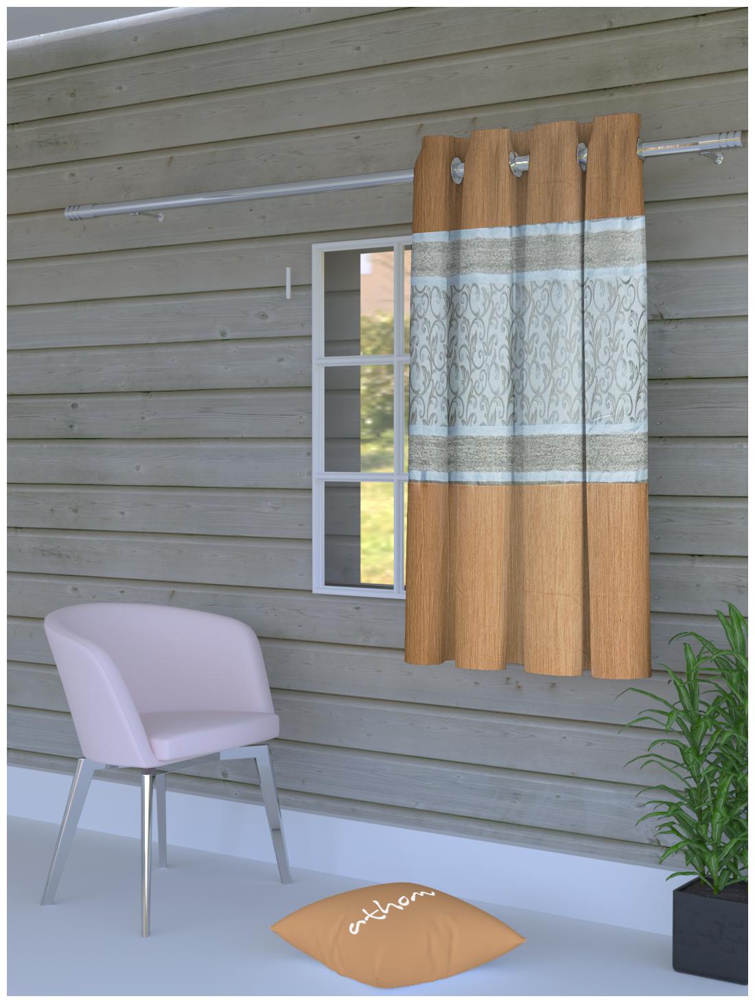 

Athom Trendz Polyester Window Room Darkening Brown Regular Curtain ( Eyelet Closure Printed )