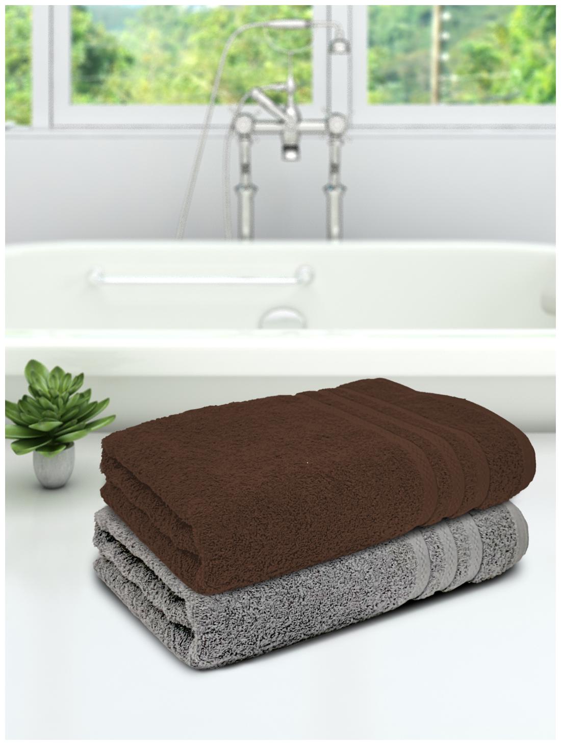 

Athom Trendz 450 GSM Cotton Bath Towel ( 2 Pieces Brown Grey )