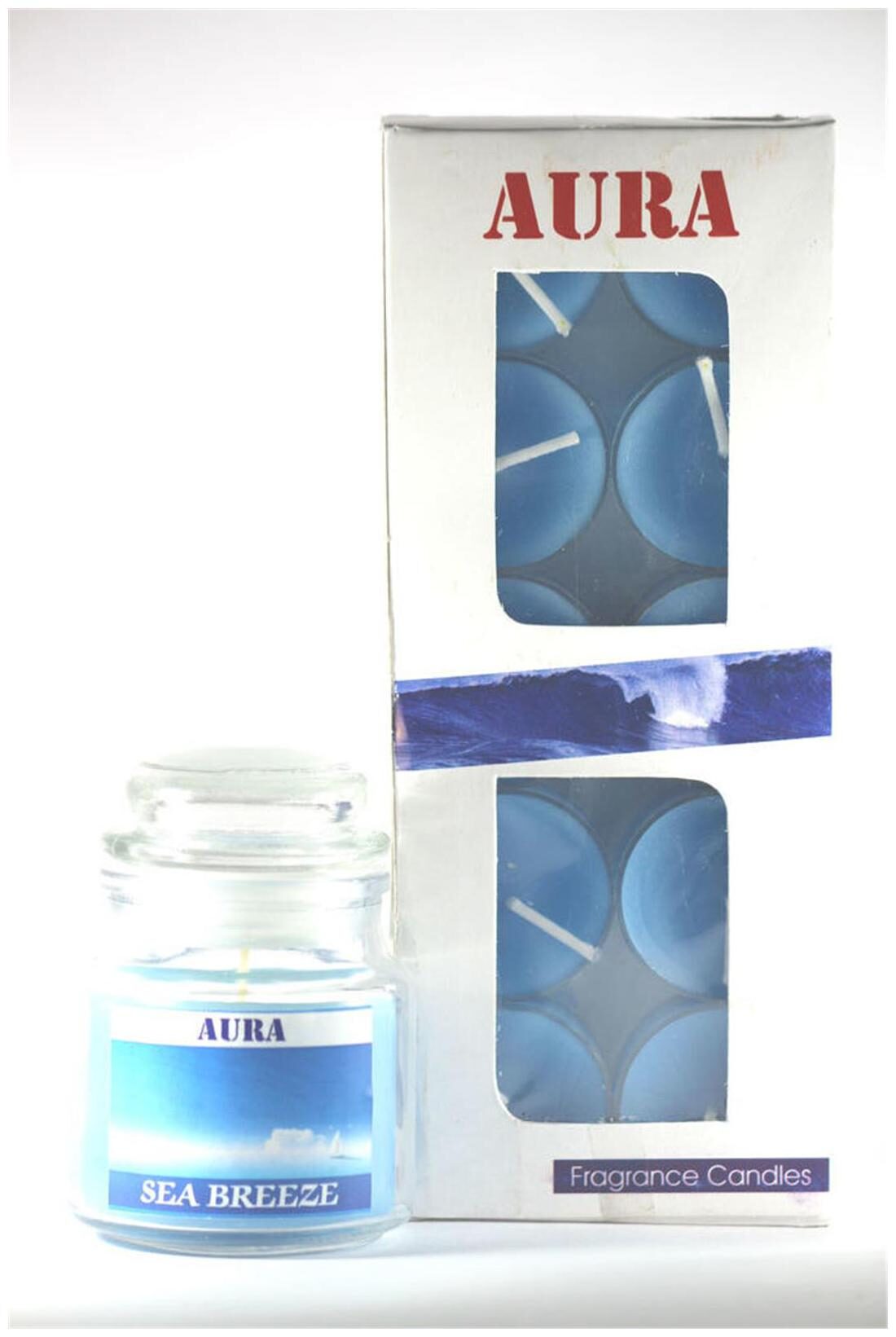 

AuraDecor Glass Blue Candle