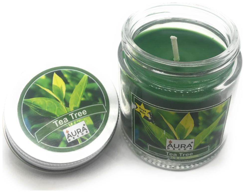 

AuraDecor Glass Green Candle