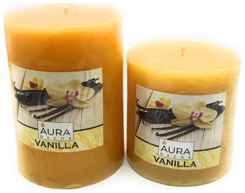 

AuraDecor Vanilla Fragrance Pillar Candle 3 3 3 4