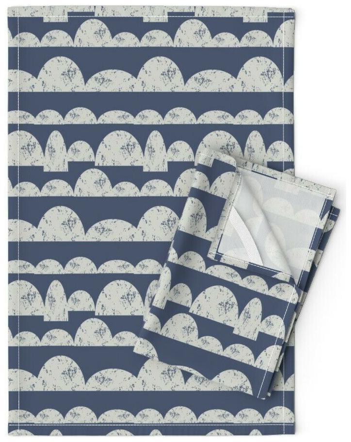 

Australiana Abstract Clouds Vintage Linen Cotton Tea Towels by Roostery Set of 2