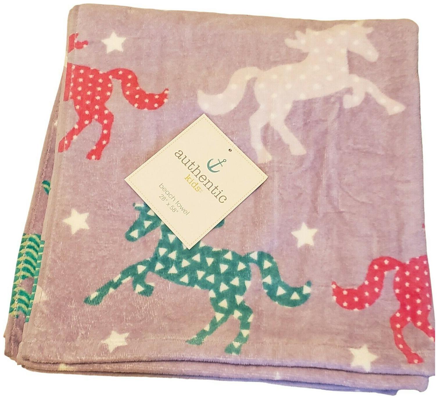 

Authentic Kids Beach Pool Towel for girls (Purple) Unicorn NWT
