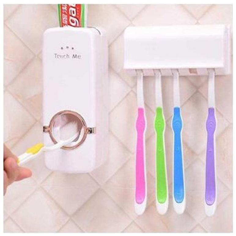 

RJ star automatic toothpaste dispensor with toothbrush holder stand