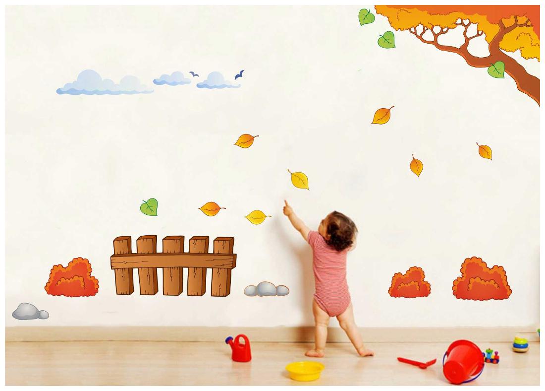 

Rawpockets Wall Stickers Autumn Leaves Falling Story Wall Decal Sticker