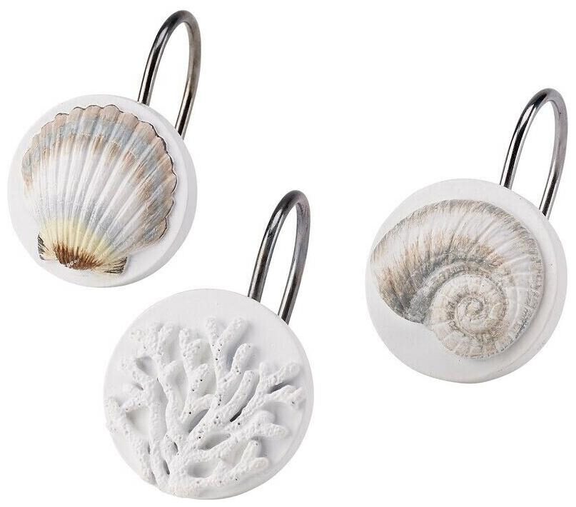 Buy Avanti Destin Seashell Shower Curtain Hooks 12 Pack Set Of