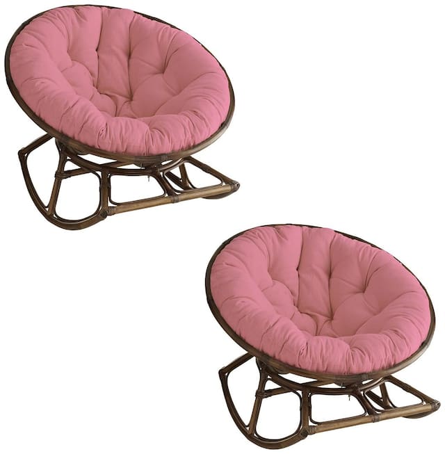 AVI Super Soft & Fluffly Hand-made Quilted Pure Cotton 2 Round Decorative/Floor/Chair Cushion/Yoga Mat/Aasan - (20  inches 50 cm Round, Pink)