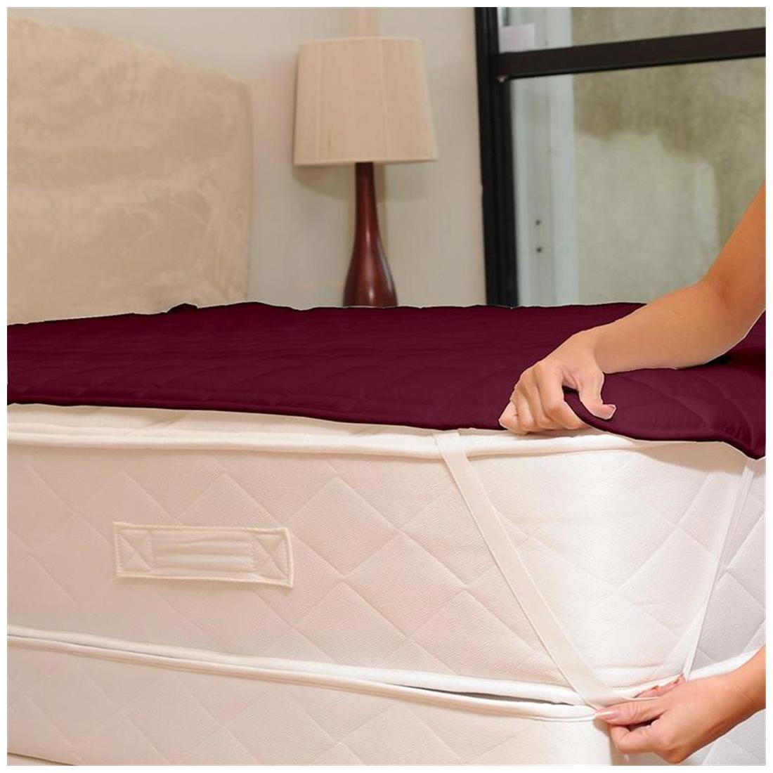 

AVI Water Resistant Dustproof Mattress Protector King Size 72 X 78 -Wine-For King Size Bed Mattress- With Elastic Bands